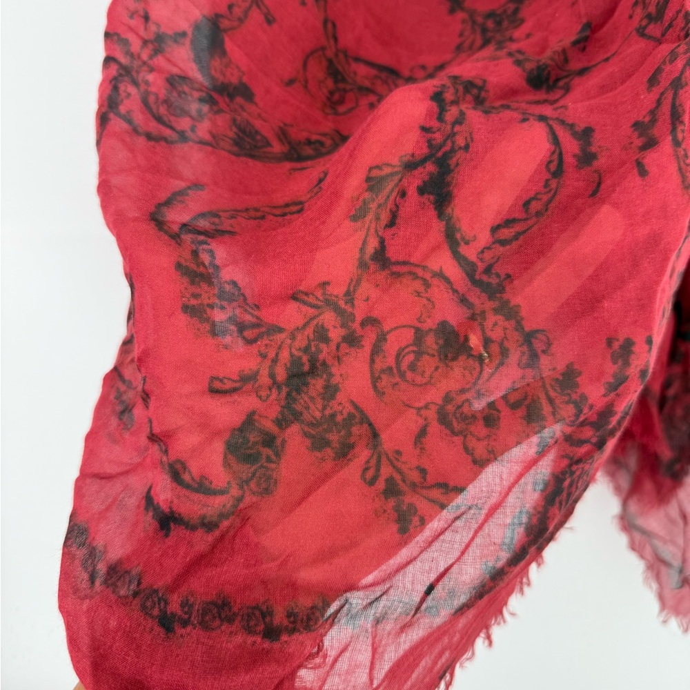Elegant Red and Black Scarf